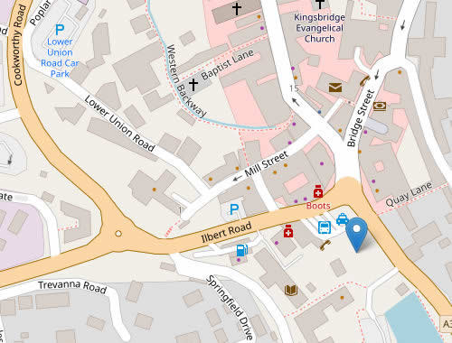 Location Map for Kingsbridge Farmers and Craft Producers Market
